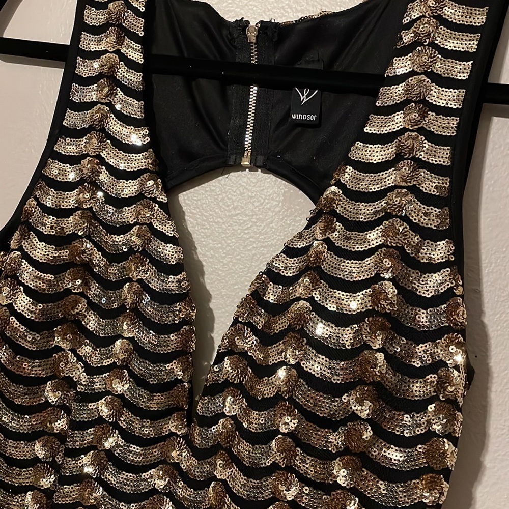 Gold Sequin Mini Dress (NWOT) - Picture 4 of 4